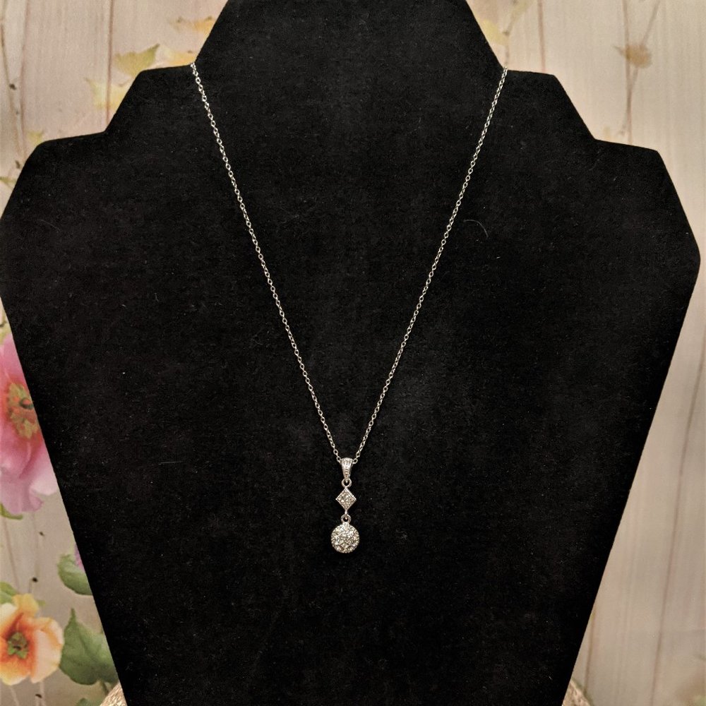 Sterling Silver Pave CZ Necklace